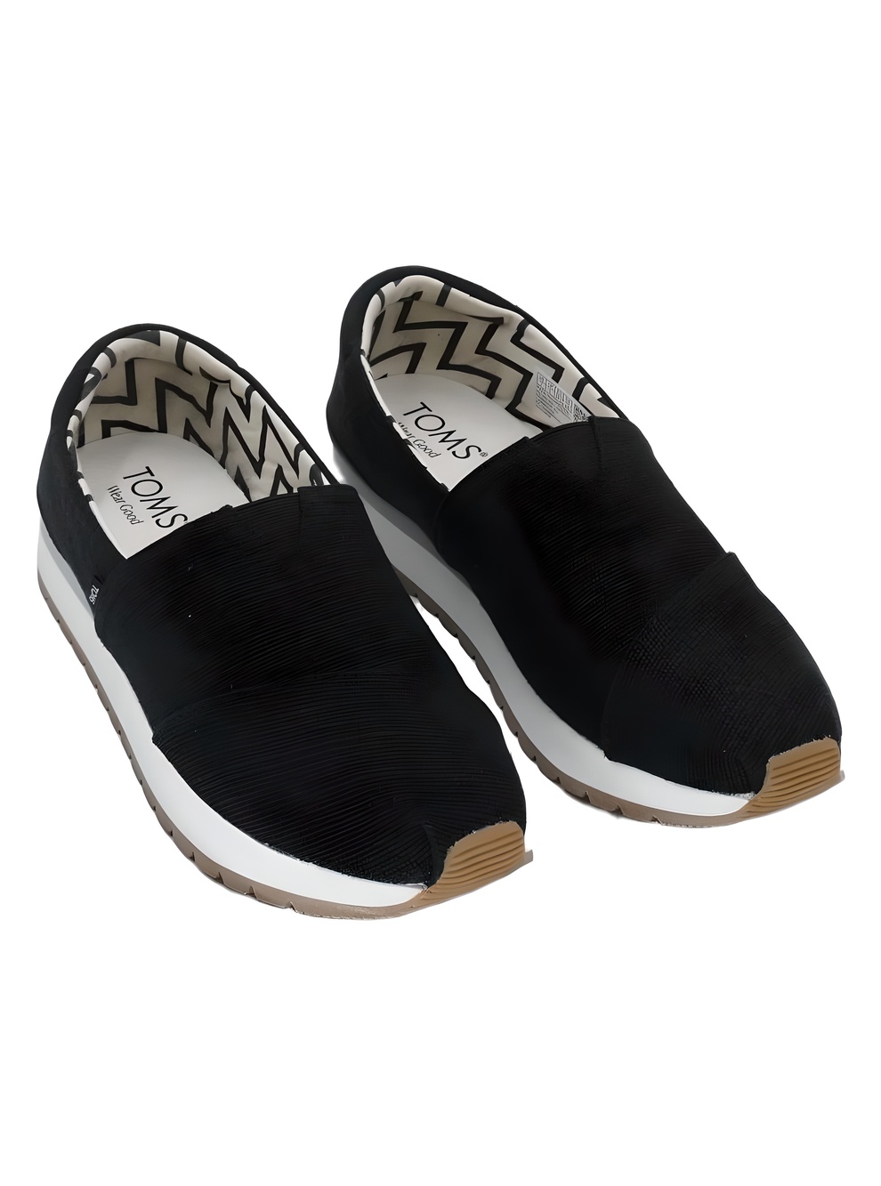 TOMS Resident Plus Almond Black Heritage Canvas Slip On Sneakers Size 7M